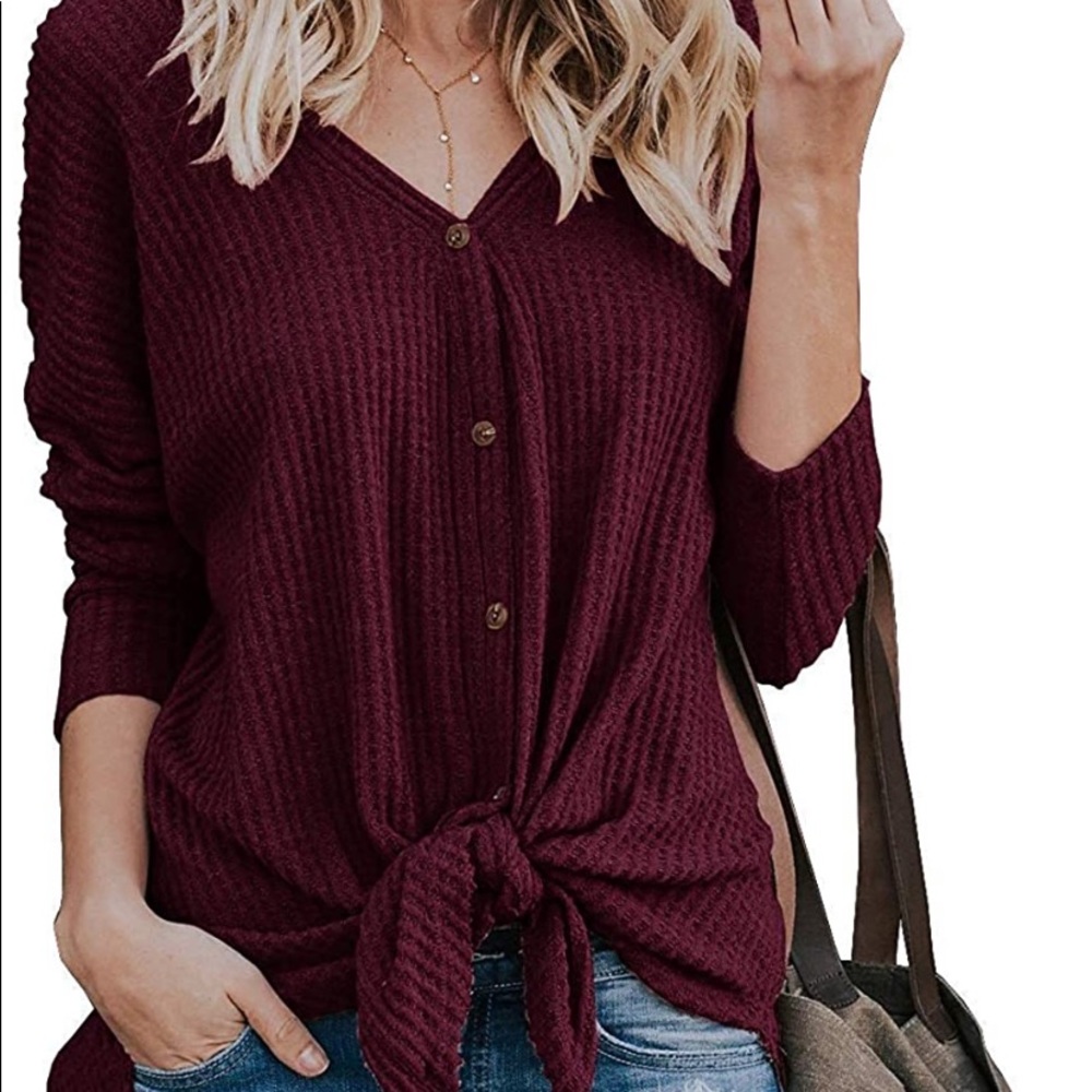 Waffle Knit Blouse